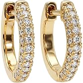 MEVECCO Gold Hoop Earrings for Women 18K Gold Plated Huggie Earrings Handmade Simple Minimalism Hoop Hypoallergenic Earrings for Everyday Jewelry