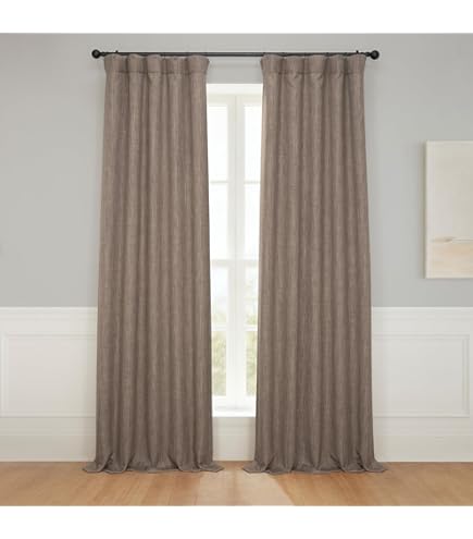 Amazon.com: KEQIAOSUOCAI Brown Linen Textured Blackout Curtains