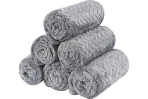 BVAGSS 6 Pack Small Dog Blanket, Super Soft Warm Pet Cover Blankets, Wheat Ears Print Puppy Fleece Flannel Blanket for Small Medium Dogs and Cats MW003