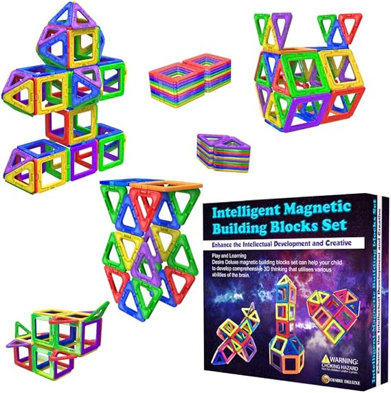 Blocs De Construction Magnétiques 100 Pièces - Thème Forêt Princesse Chevalier - Jouet éducatif STEM Pour Enfants 3 Ans Et +