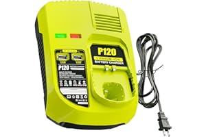 TENHUTT 【with 2 USB Port】 Charger Replacement for Ryobi 18V Charger P117 Compatible with Ryobi 12V-18V One+ Lithium NiCad NiMh Battery P102 P108 P189 P197 P103 P105 P107 P190 P191 PBP002 PBP005