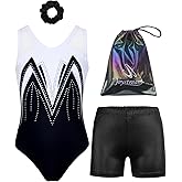 JOYSTREAM Gymnastics Leotards for Girls With Shorts Packable Sparkly Ballet Dance Mesh Activewear