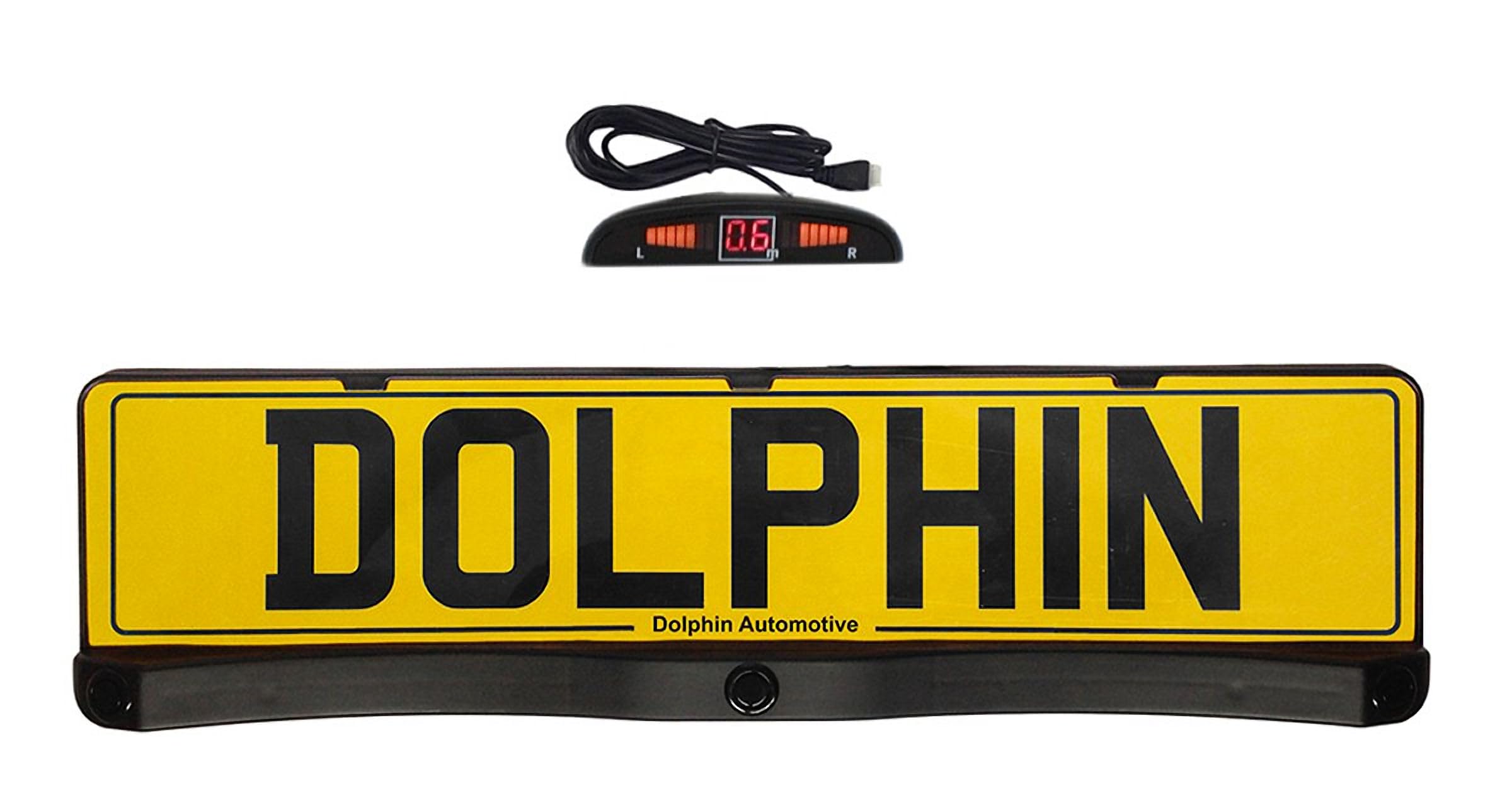 Dolphin Automotive 3 Number Plated Mounted Parking Sensors - Audio & Dash Display Easy Fit Car Number Plate Numberplate System