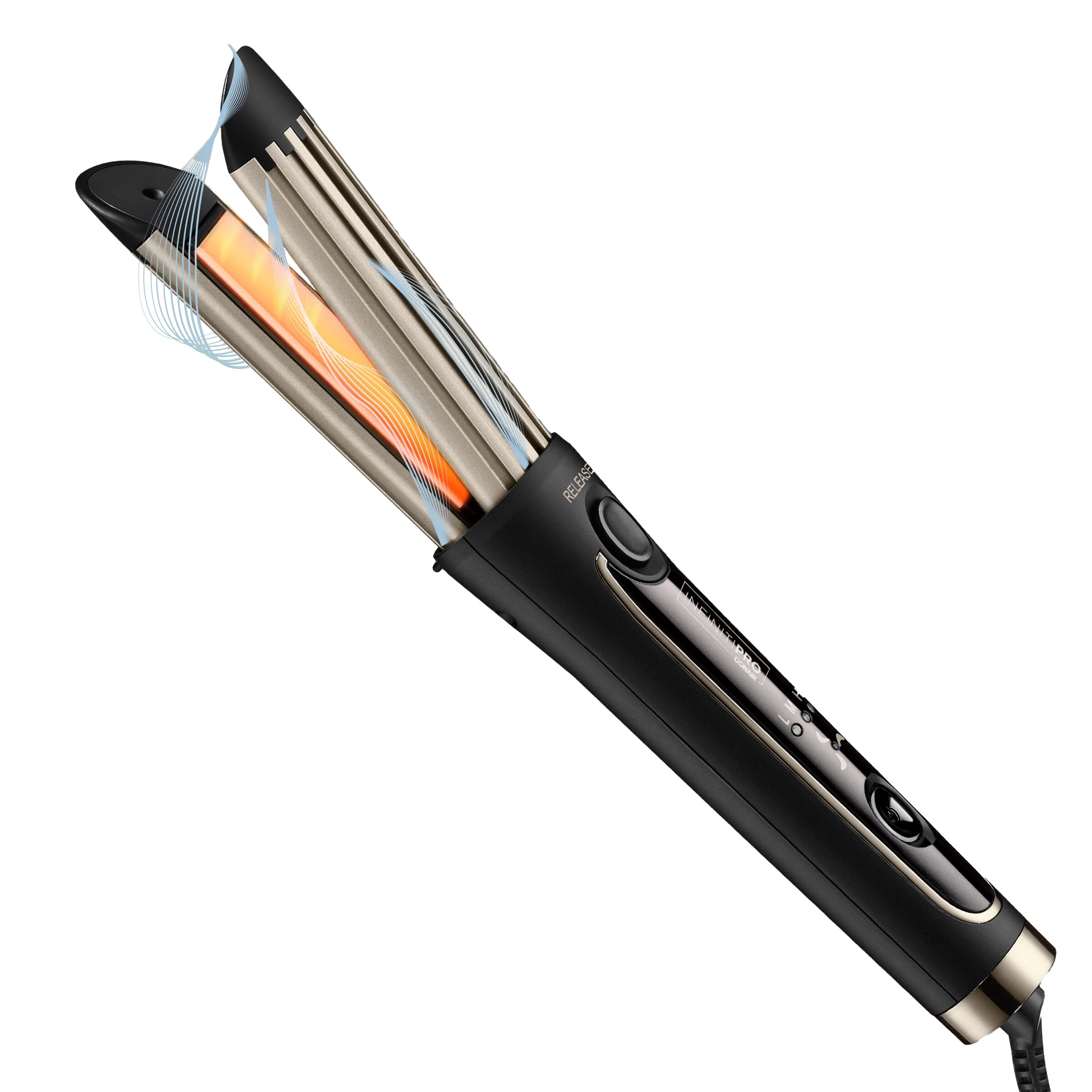 Photo 1 of INFINITIPRO BY CONAIR Cool Air Curling Iron, Protects Against Damage and Locks in Style for Effortless Long Lasting Curls & Waves, Black
