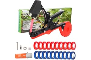 UCCOSSO Plant Tying Machine Plant Vine Tying Machine Tool with 10000pcs Staples 20 Rolls Tape Plant Tape Gun for Grapes Raspberries Tomatoes and Vining Vegetables Tying Tool（Black）