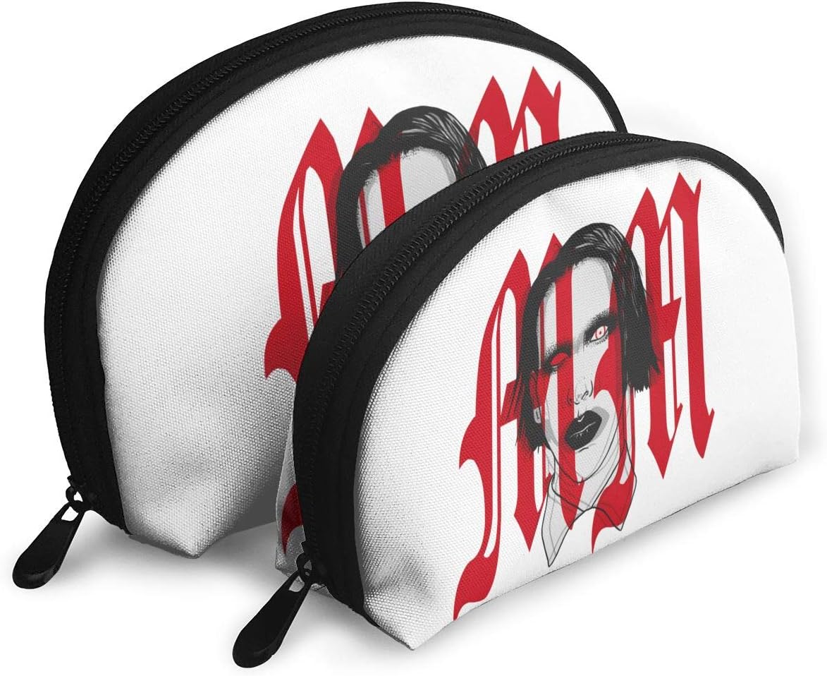 HualYwsl Marilyn Manson Women's Letter Waterproof Zipper Travel Cosmetic Bag Makeup Clutch Bag