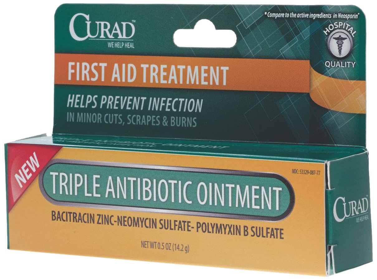 Curad CUR005TA Triple Antibiotic Ointment, 0.5 oz Tubes