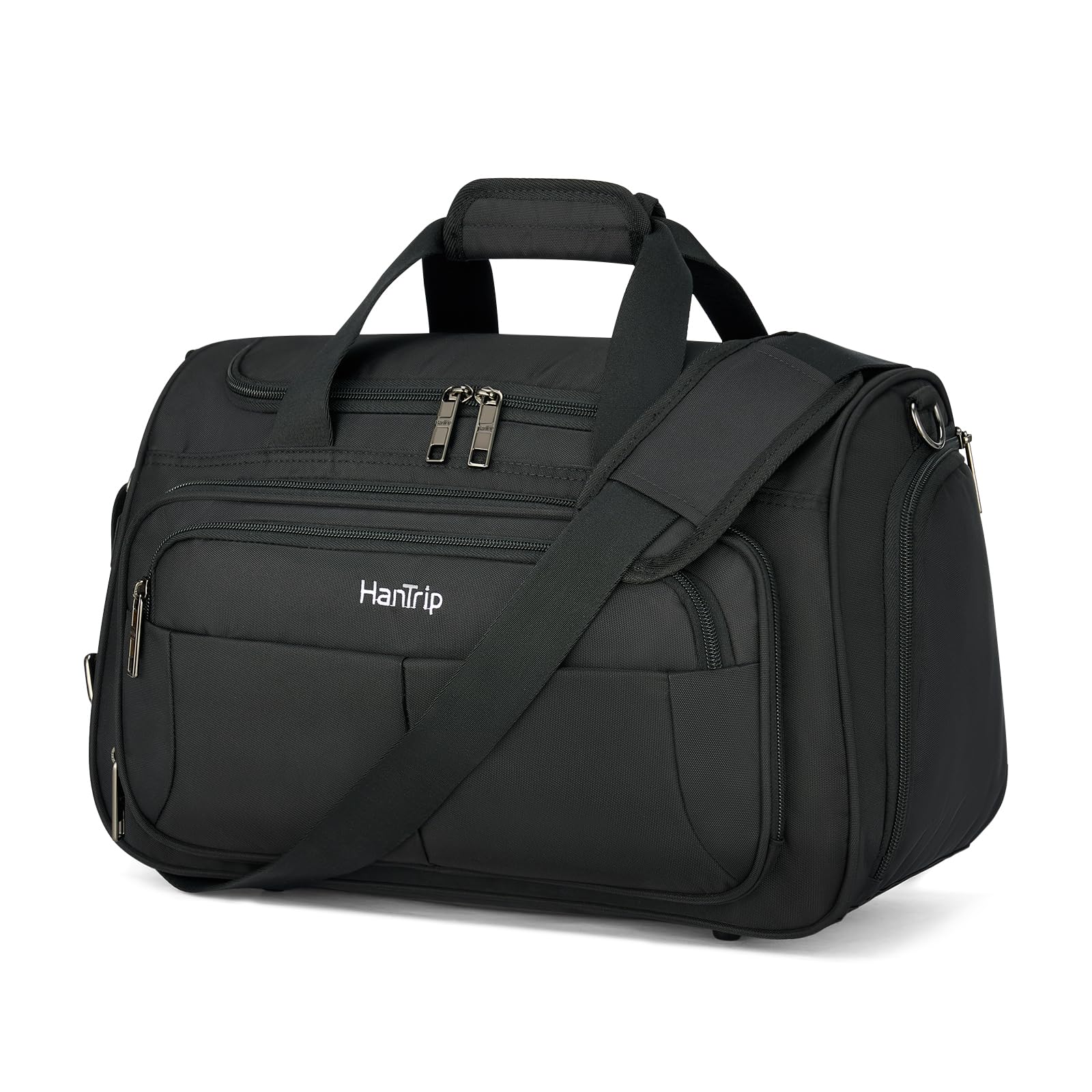 Photo 1 of **MISSING LARGER BAG STRAP*** HanTrip Carry on Duffel Bag Foldable Duffle Bags for Travel, Under Seat Personal Item Bags for Airplanes, Weekender Overnight Mens Travel Tote Bag for Women Small Softside Carry on Luggage (Black)