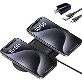 Wireless Charging Pad, 30W Dual Wireless Charging Pad Compatible with iPhone 15 14 13 12 XR,Galaxy S24 S23 S22 S10,Google Pixel 8 7 6,for AirPods Pro 3 2,Galaxy Buds and More.(Adapter Included)