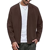 Herberton Mens Knit Cardigan Loose-Fit Shawl Collar Open Front Casual Vintage Sweater (S-XXL)
