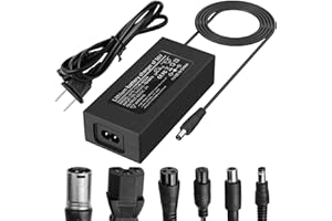 BEMKIA 42V 2A Electric Scooter Charger - Universal Charger for 36V Li-ion Battery with 6 Connectors and 1 Storage Bag for Xiaomi M365 Ninebot E-Scooter, Balance Scooter, Electric Skateboard, Hoverboard