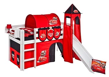 Lilokids Lit Mezzanine Jelle Disney Cars Lit Denfant Blanc Avec