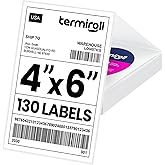 4x6 Thermal Labels, Shipping Stickers 130 Labels/Fanfold Perforated, Compatible with Rollo, Zebra, iDPRT, Munbyn & More Direct Thermal Printers, Strong Adhesive for Small & Medium Business