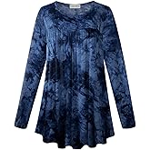 LARACE Plus Size Tunic Tops for Women Long Sleeve Crew Neck Loose Fit Casual shirts