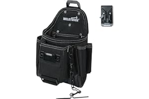 MELOTOUGH Professional Small Electrician Tool Pouch for Belt Pockets with Belt Clip Attachment Pockets Tradesman Tools Bag Po