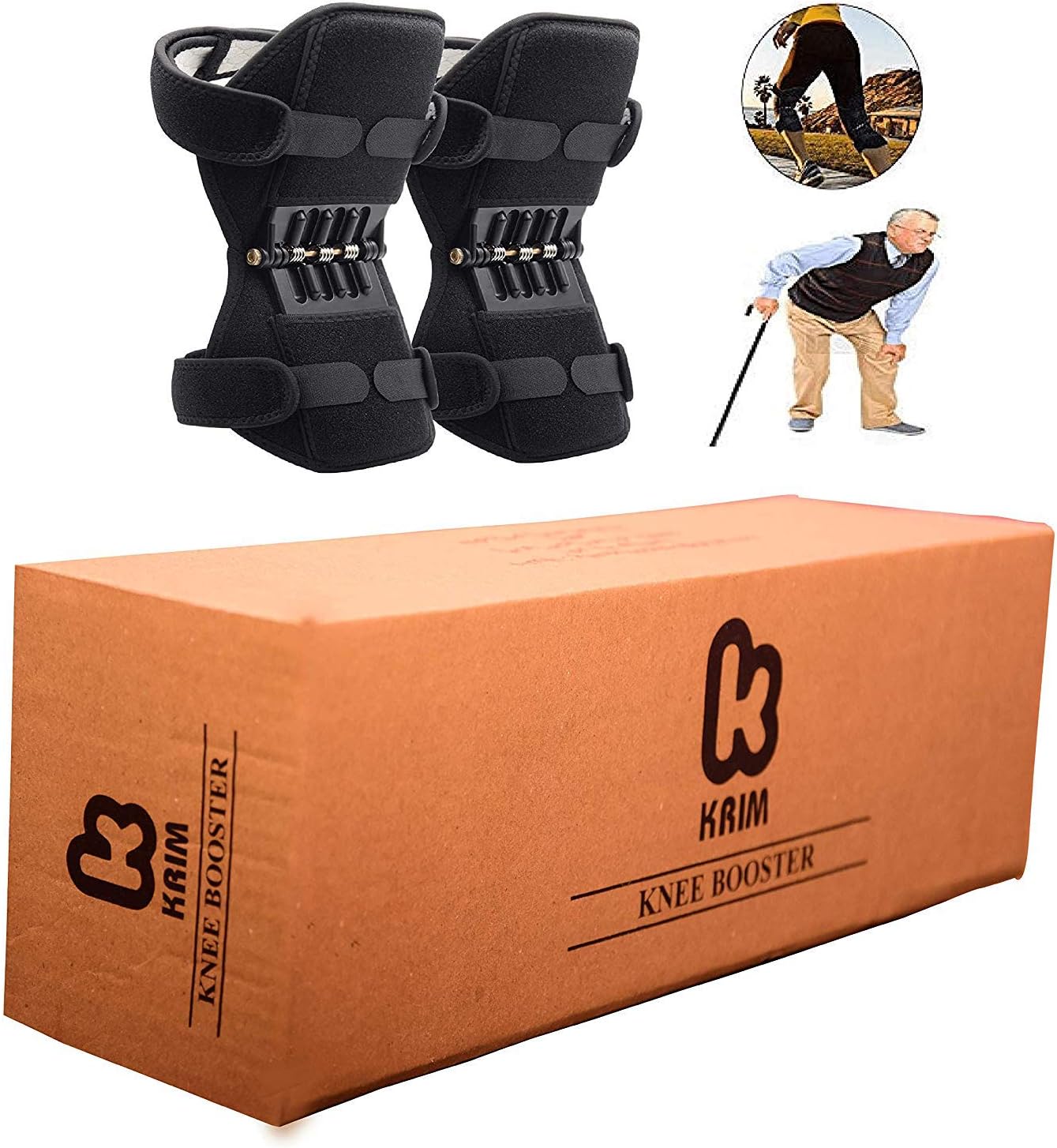 KRIM Breathable Joint Support(ONLY 1 PIECE) Knee Pads Recovery Brace - Non-Slip Pain Relief Knee Lift Leg Band - Protective Sports Knee Stabilizer Pads - Rebound Spring Force- 1 PIECE
