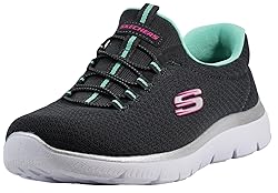 Skechers Women's Summits Sneaker, Charcoal/Green, 9