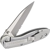 Folding Pocket Knife, 3.1" Serrated Blade, Titanium Coated Tactical Knife | with Portable Clip, 14C28N Steel, for Men Women Outdoor Camping Hunting Fishing Hiking and EDC