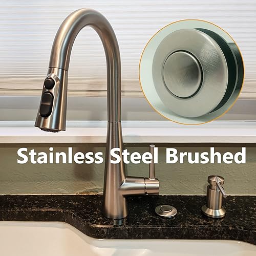 Sink Top Air Switch Kit Garbage Disposal Part By CLEESINK (SHORT/2.5", Black - View #6