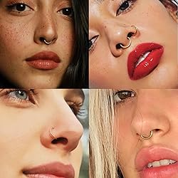 20G 18G 16G Titanium Nose Ring Hoop, Cartilage Hoop