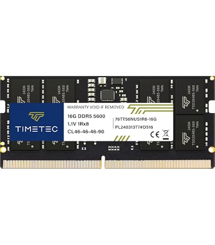 SK-Hynix 16GB 5600MHz DDR5 PC5-44800 Non-ECC CL46 262-Pin SoDimm