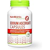 NutriBiotic - Sodium Ascorbate Buffered Vitamin C Capsules, 100 Ct | Vegan, Non-Acidic & Easier on Digestion Than Ascorbic Acid | Essential Immune Support & Antioxidant Supplement | Gluten & GMO Free