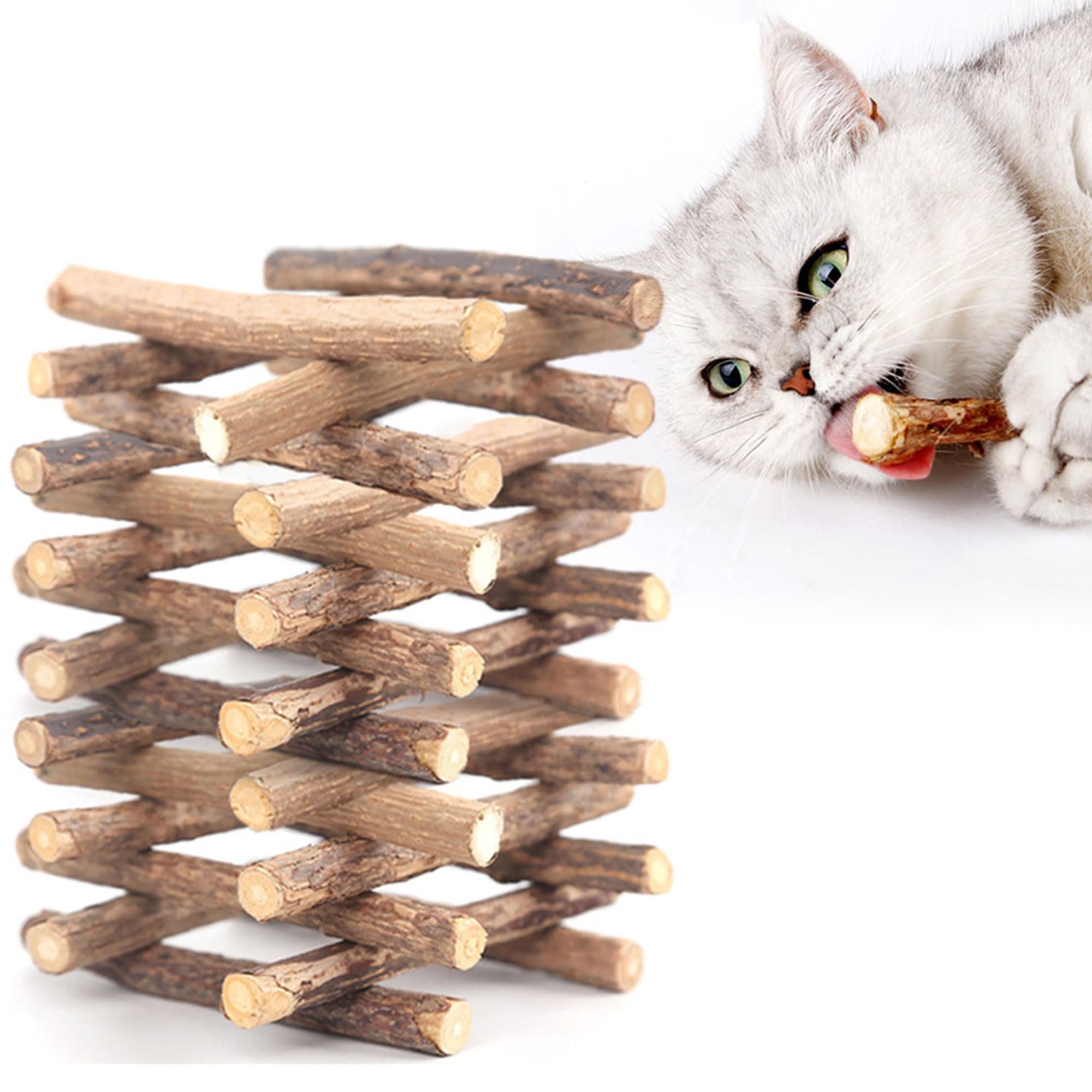 30Pcs Cat Catnip Sticks Chew Sticks Catnip toys, Natural Matatabi Silvervine Chew Sticks, Teeth Grinding Chew toys for Cat, Dental Catnip Toys for Cat Kitten