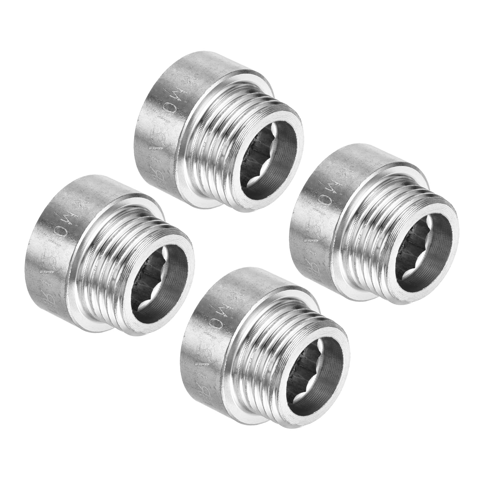 PATIKIL Shower Head Extension Arm, 4 Pack 201 Stainless Steel G1/2 Male to Female Thread 20mm Length Pipe Fitting Shower Head Extender