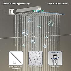Sarlai Shower Faucet Set Bathroom Square Rainfall