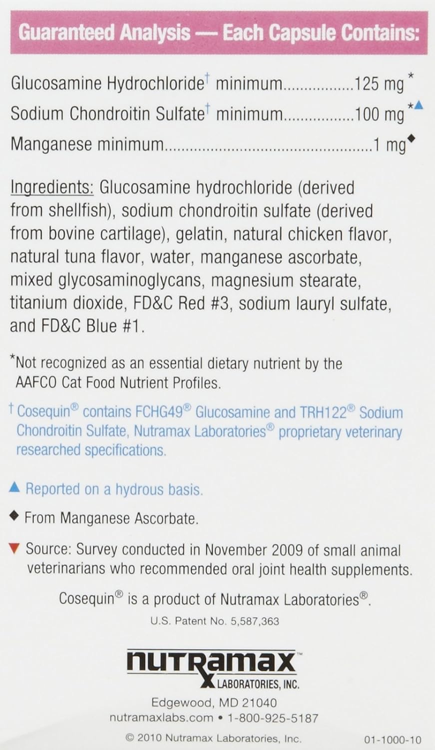 Nutramax Cosequin 80 Sprinkle Capsules for Cats : Pet Bone And Joint Supplements : Pet Supplies