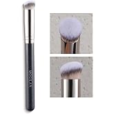 MOGILAN Concealer Brush with Cover &ndash; Small Foundation Brush for Precise Application, Angled Makeup Brush with Soft Synthetic Bristles for Under Eye, Blemishes, Highlight &amp; Nose Contouring