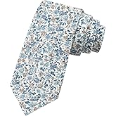 Floral Ties for Men 2.56'' Men's Skinny Tie Mens Cotton Necktie for Groom Groomsmen Shirt Tuxedo Wedding Party Dance Business