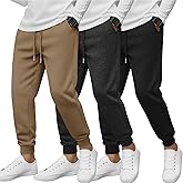 LessonZoo 3 Pack Boy's Sweatpants Kids Joggers Workout Drawstring Teens Athletic Pants Youth Active Trousers with Pockets