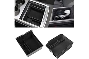 Motrobe 2PCS Tesla Model 3 Model Y Center Console Organizer Tray Armrest Storage Box Hidden Cubby Drawer - Fit 2021-2024 Model Y & 2021-2023 Model 3