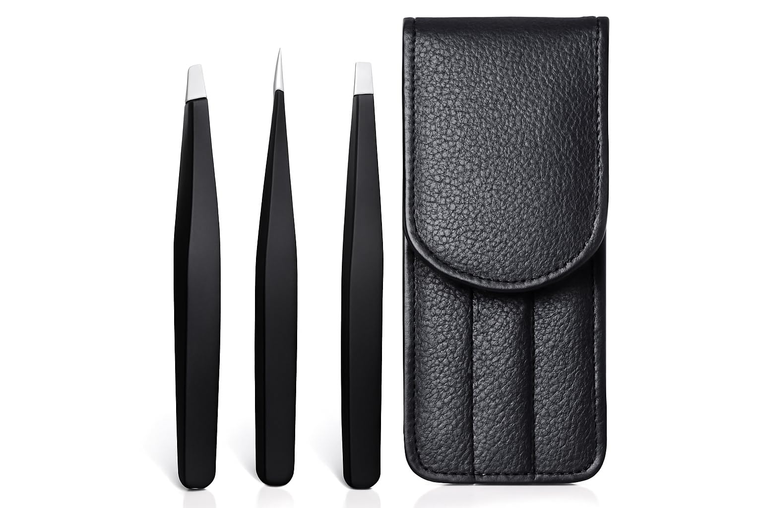 Stadux Professional Eyebrow Tweezers Set for Facial Hair Women, Stainless Steel Tweezers for Men & Women (3-Set Tweezer)