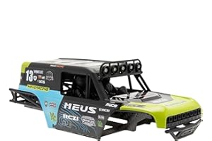 MEUS RACING MB24 SCX24 Body 5.2in 132MM Body Shell ABS+Nylon Carbon Fiber Chassis for 1/24 Axial SCX24 Bronco JLU B-17 C10(Green)