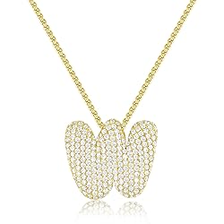 KissYan Bubble Letter Necklace, 14K Gold Plated