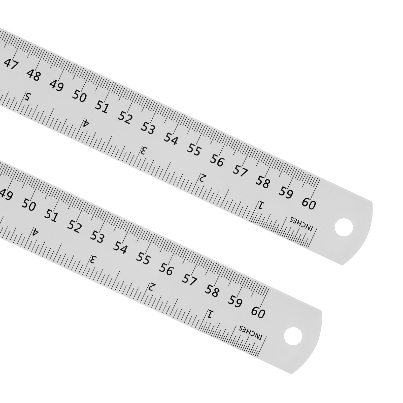 Kozelo 2Pcs Metric English Ruler - [240cm 6 Inch] Aluminum Measuring Metal Straight Ruler WIth Conversion Table for Office Manual Classroom Use, 28mm wide