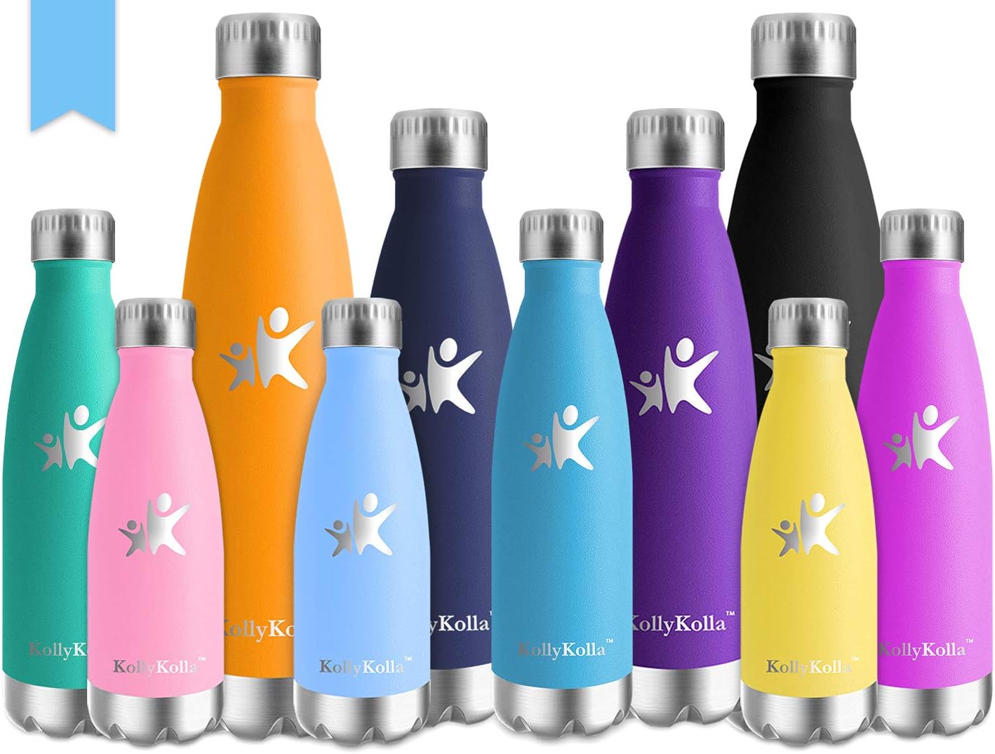 KollyKolla Vacuum Insulated Stainless Steel Water Bottle 12