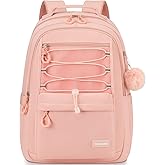 WINDARS School Backpack for Teens Girls, Aesthetic College Bookbag for Women Students Large Fashion 15.6 Inch Laptop Bag for Work Travel (Pink)