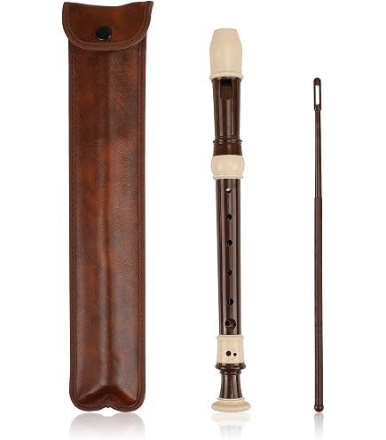 Flûte à Bec Alto Baroque En Bois - 8 Trous - Pour Adulte Débutant - Avec Sac Et Bâton De Nettoyage - Couleur Primaire - 9