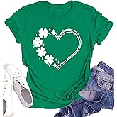 tiorhooe St Patricks Day Shirts for Women Funny Irish Shamrock Tshirts Lucky Clover St Paddy's Gifts Tee Tops
