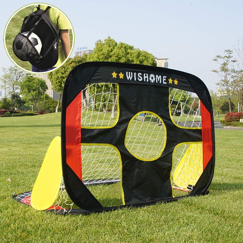 WISHOME 4FT 2 in 1 Pop up Soccer Goal Portable Kids Socccer Ball and Goal Set Shooting Practice Foldable Soccer Net for Backyard Indoor/Outdoor Sport Toys Goal with Ball&Pump : Sports & Outdoors
