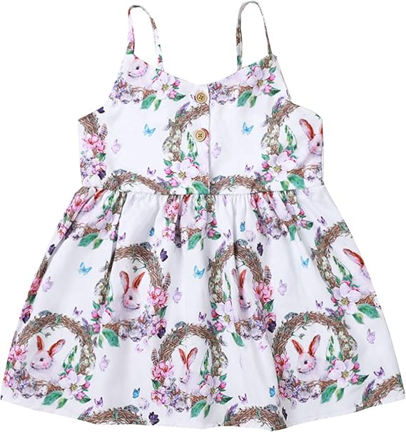 Amazon Jikial キッズ服 女の子 ワンピース ドレス 吊りスカート ミニドレス 袖なし うさぎ柄 ワンピース プリンセスドレス キッズ ワンピース ガールズ ドレス カジュアル 子供服 春夏秋 結婚式 通園 普段着 発表会 撮影 演劇 夏服 旅行 誕生日祝い ワンピース