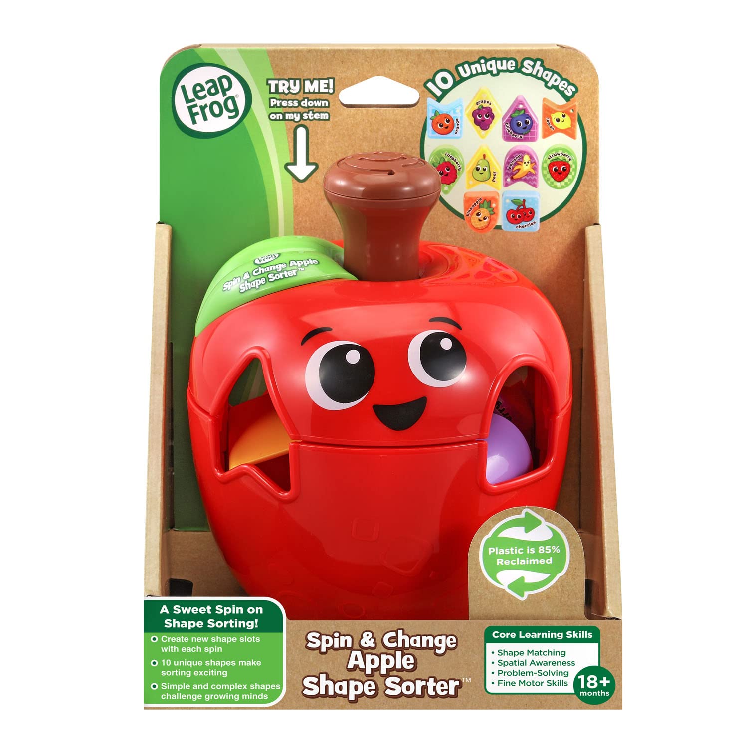 LeapFrog Spin and Change Apple Shape Sorter