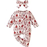 FOCUSNORM Toddler Christmas Baby Boy Girl Outfits Infant Fall Winter Clothes Cute Christmas Tree Jumnpsuit Long Sleeve Romper