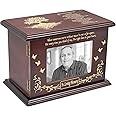 Cremation Urns for Human Ashes Adult Male Female, Urn for Ashes for Women Men with Photo Frame, Wooden Urn and Caskets for Humans, Burial Urn for Adults Up to 250 LBS