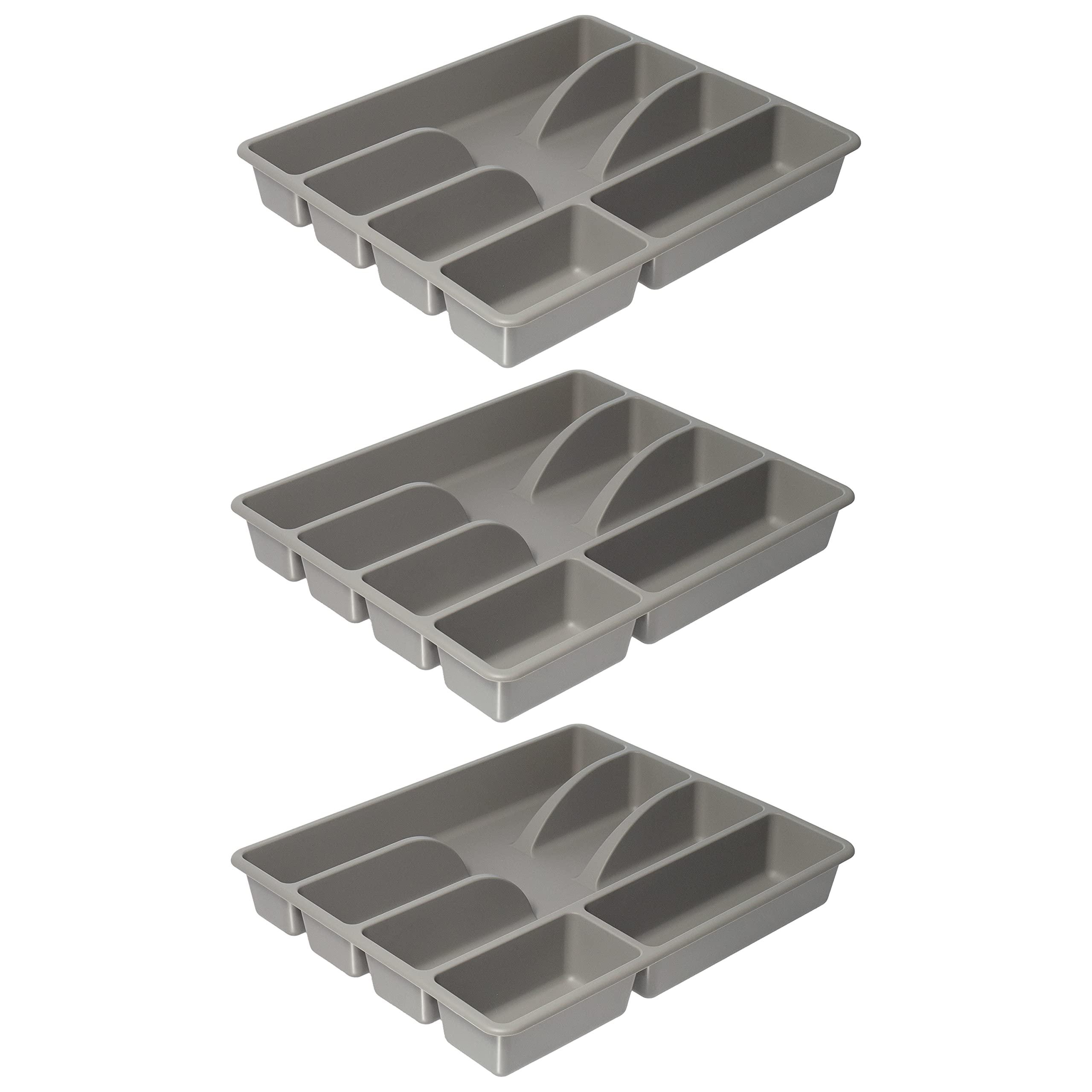 Ikea SMACKER Cutlery Trays, Grey, 5 Compartments, 31x26 Centimetres - Set of 3