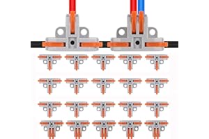 SHUTAO 20Pcs T Tap Wire Connector Compact DIY Quick Connect Push-in Splitter Cable Splicing Butt Terminal Block Connectors - Mini Electrical Wire Splice 3/4 Port for 24-12 AWG