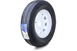 WINDA Trailer Tire Wheel Assembly ST205/75R15 8-Ply D 107L 5 Lug on 4.5" PCD White Spoke Rim